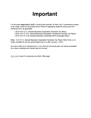 New York State MTA Surcharge Return