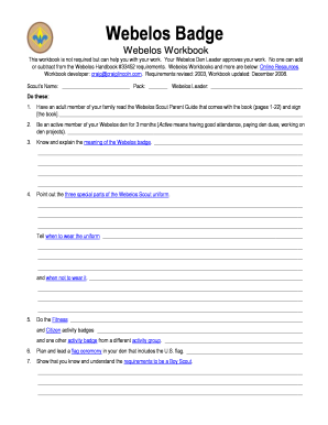 Webelos Badge Workbook