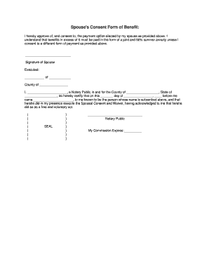 Spouse's Consent Form of Benefit