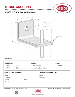Stone Anchors Order Form