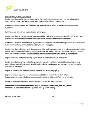 Patient Treatment Agreement