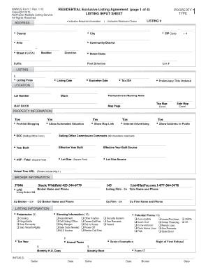 NWMLS Residential Exclusive Listing Agreement