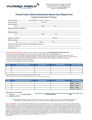 Florida Public Utilities Natural Gas Rebate Form
