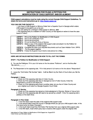 Petition for Modification of Child Support and/or Alimony