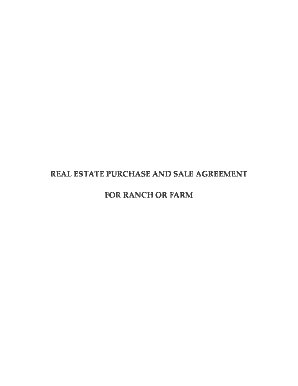 Real Estate Purchase and Sale Agreement for Ranch or Farm