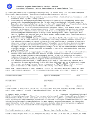 Great Los Angeles River CleanUp Liability Waiver