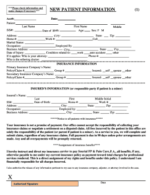 New Patient Information and Consent Form