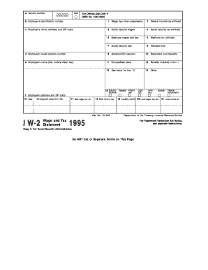 W-2 Wage and Tax Statement