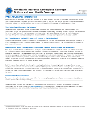 Health Insurance Marketplace Coverage Notice