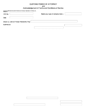 Customs Power of Attorney