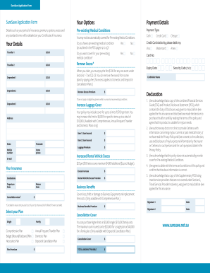SureSave Travel Insurance Application Form