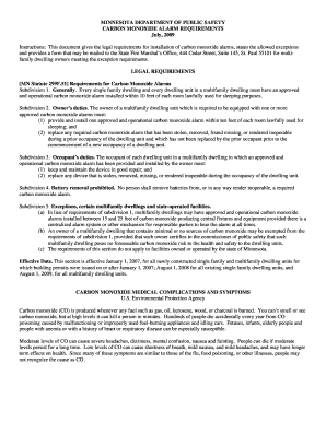 Minnesota Carbon Monoxide Alarm Requirements