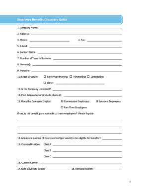 Employee Benefits Discovery Guide