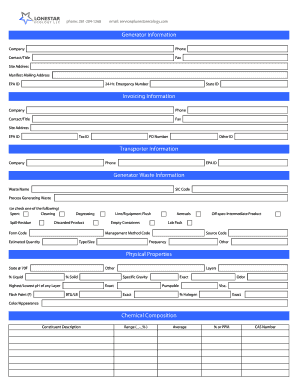 Hazardous Waste Manifest Form