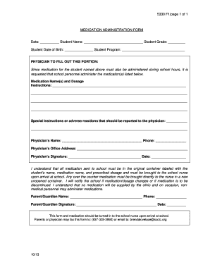 Medication Administration Form