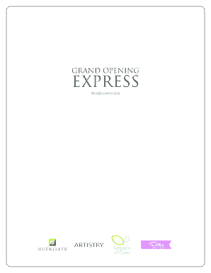Artistry Grand Opening Express Order Form