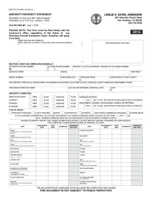 California Aircraft Property Statement