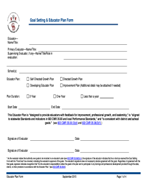 Educator Plan Form