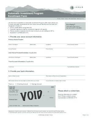 Automatic Investment Program Enrollment Form