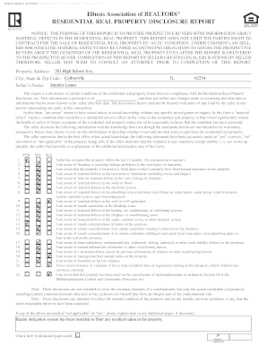 Illinois Residential Real Property Disclosure Report