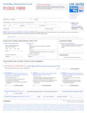 United Way Campaign Pledge Form