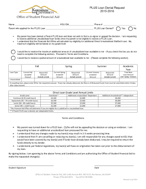 PLUS Loan Denial Request Form