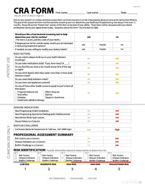 Caries Risk Assessment Form