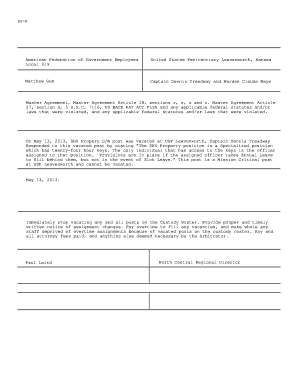 Federal Bureau of Prisons Formal Grievance Form
