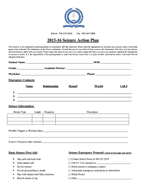 2015-16 Seizure Action Plan