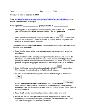 Chemistry Lab Worksheet