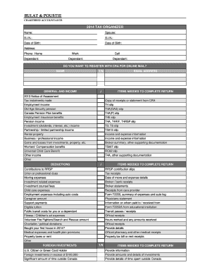 2014 Tax Organizer