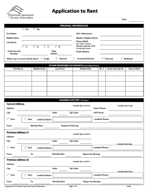 Rental Application Form