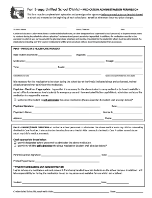 California Medication Administration Permission Form