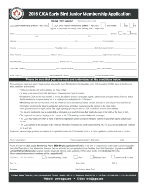 CJGA Junior Membership Application