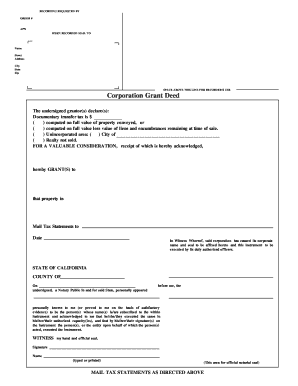 California Corporation Grant Deed