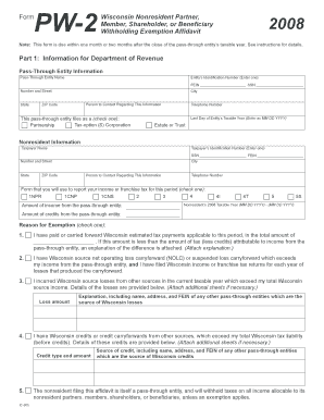 Wisconsin Nonresident Withholding Exemption Affidavit