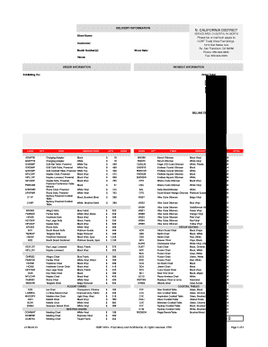 Trade Show Furniture Order Form