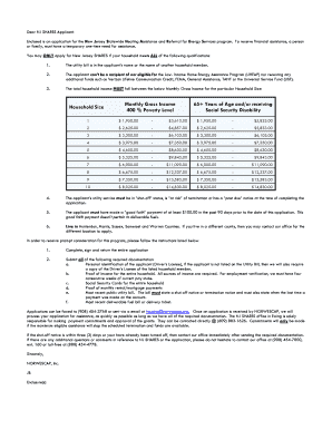 New Jersey SHARES Utility Bill Assistance Application