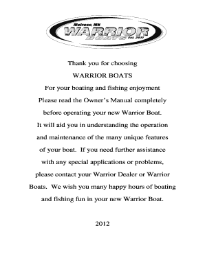 Warrior Boats Owner's Manual