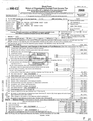 Form 990-EZ Tax Return