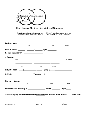 Medical Intake Form - Reproductive Medicine Associates of