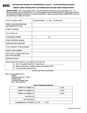 Michigan Credit Card Transaction Authorization
