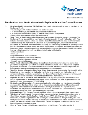 BayCare Electronic Health Exchange Consent Form