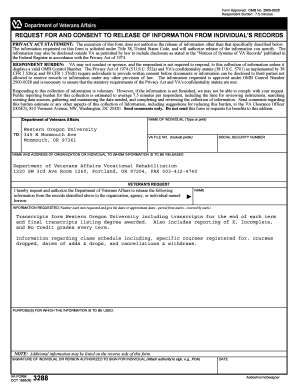 VA Form 3288 Request and Consent to Release Information
