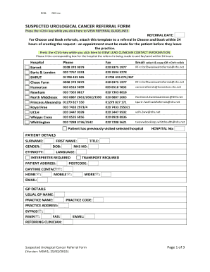 Suspected Urological Cancer Referral Form