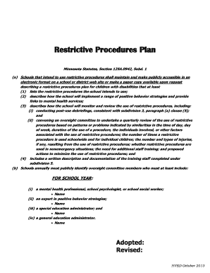 Restrictive Procedures Plan - hvedorg