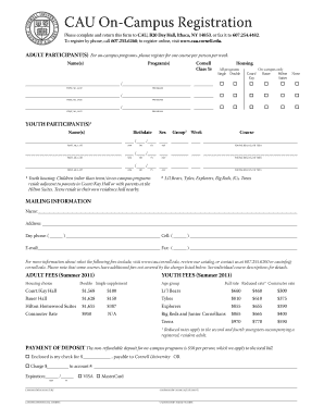 CAU On-Campus Registration Form