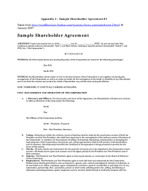 Sample Shareholder Agreement