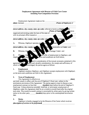 Employment Agreement with Director of Child Care Center