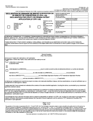 USPTO Patent Oath or Declaration